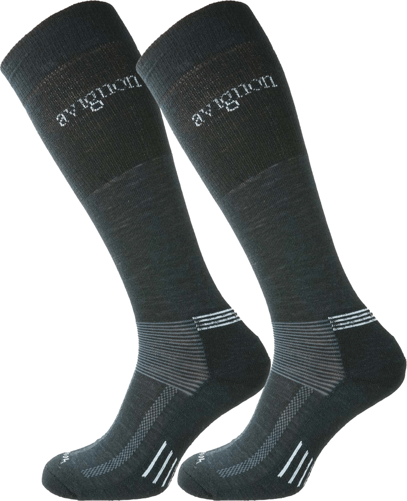 productImage: Terry Merinoull Knäsocka 2-pack Svart Svart/Grå/Grön