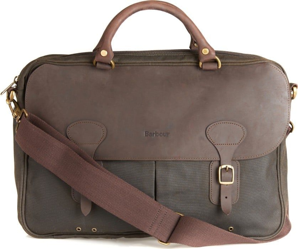 productImage: Wax Leather Briefcase Olive