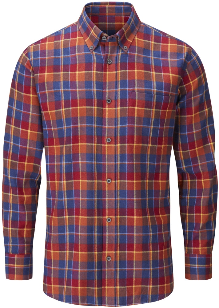 productImage: M's Ilkley Flannel Button Down Collar Shirt Red Check
