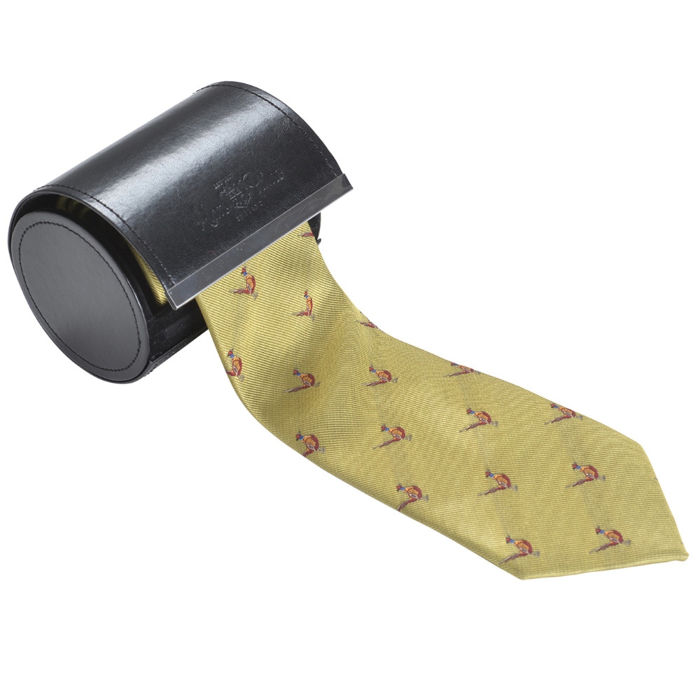 productImage: Ripon Silk Tie - Standing Pheasant Gold