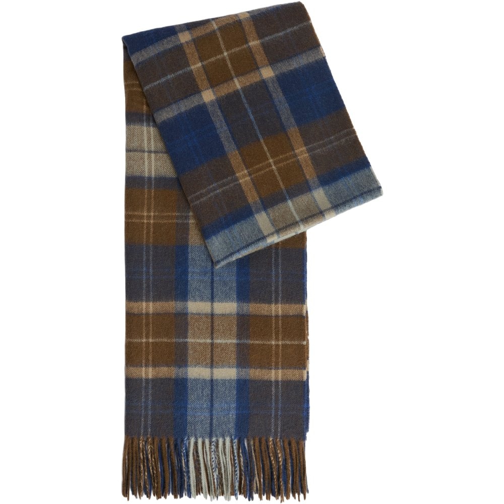 Brack Patchwork Tartan Scarf Navy/Sandstone, view: 1