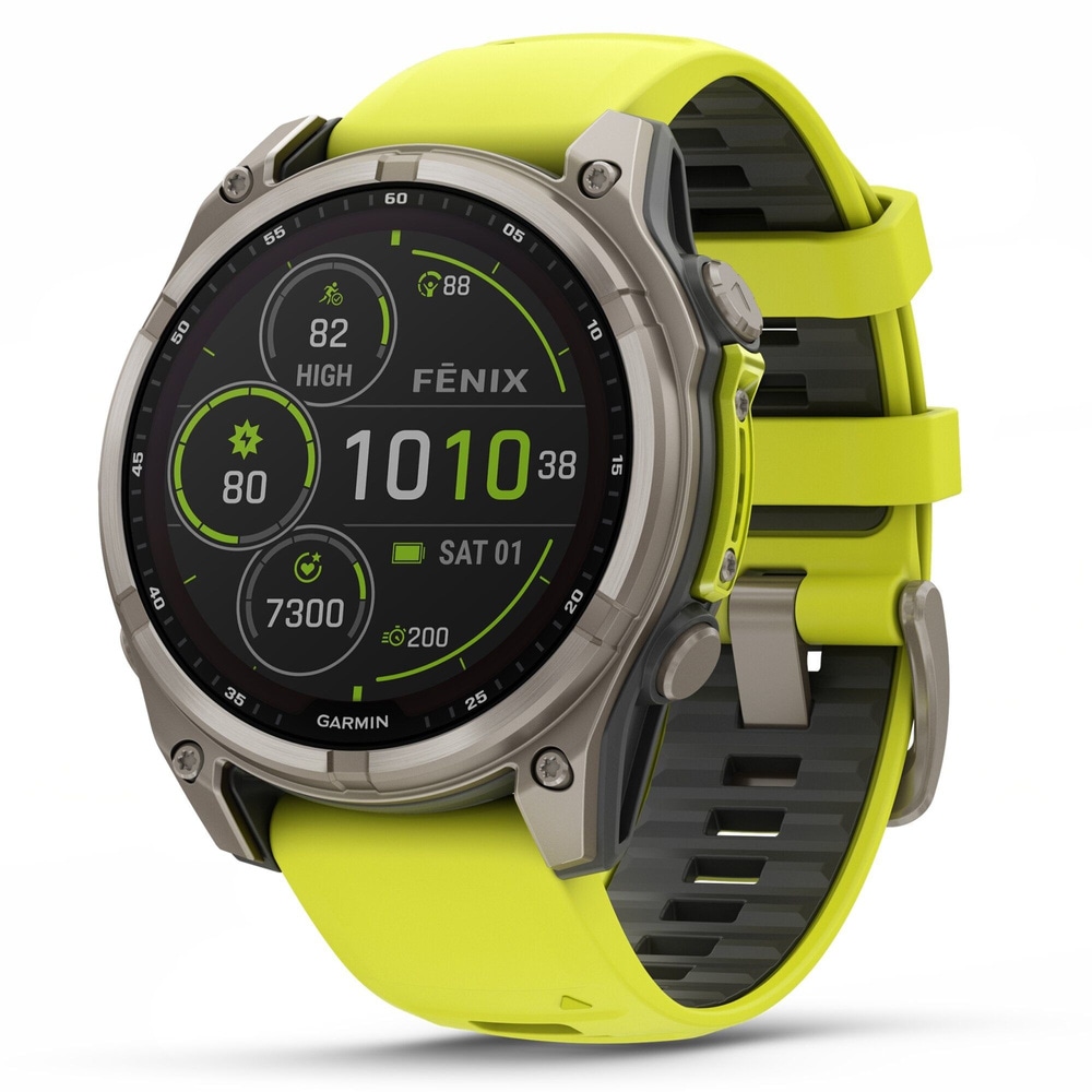 productImage: Fenix 8 SOLAR 47mm Sapphire Solar Bare Titanium / Graphite Amp Yellow