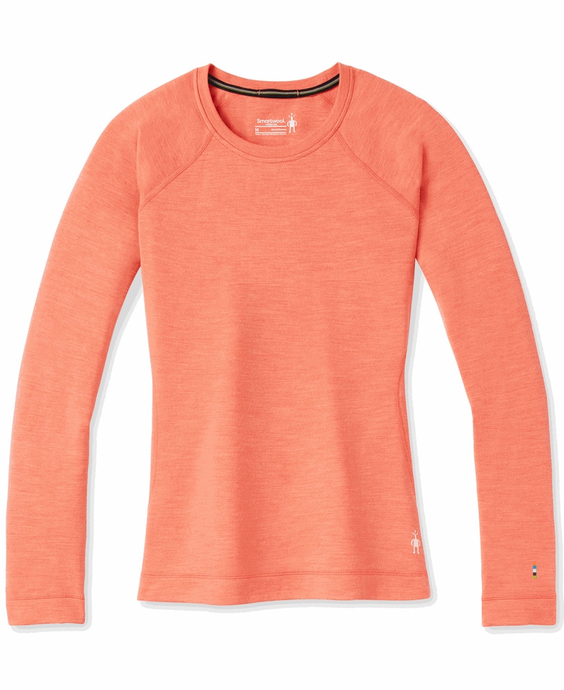 Women's Classic Thermal Merino Base Layer Crew Sunset Coral Heather, view: 1