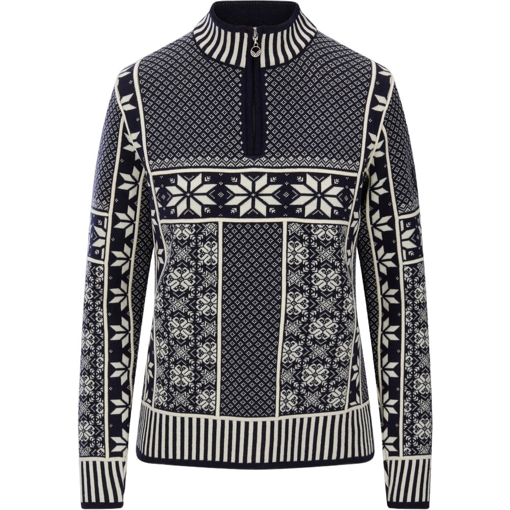 Vardasen Fem. Sweater Marine Offwhite, view: 1