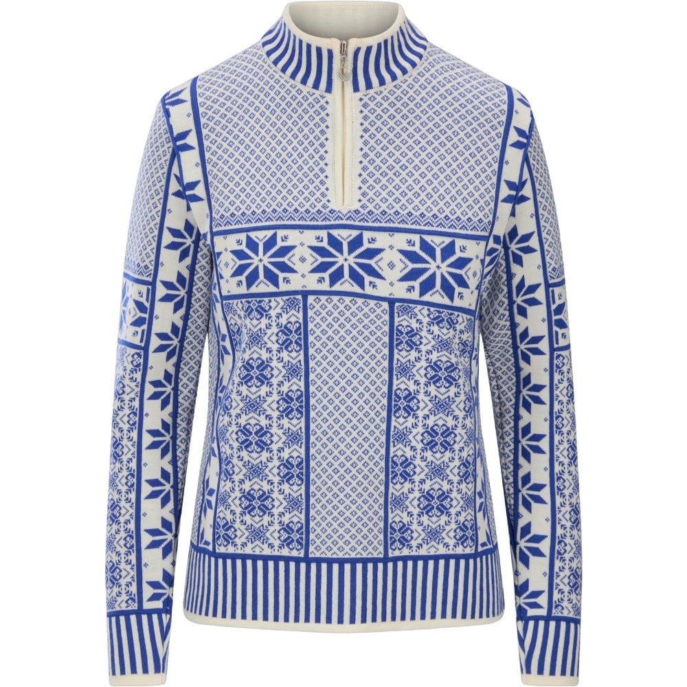 Vardasen Fem. Sweater Offwhite Ultramarine, view: 1