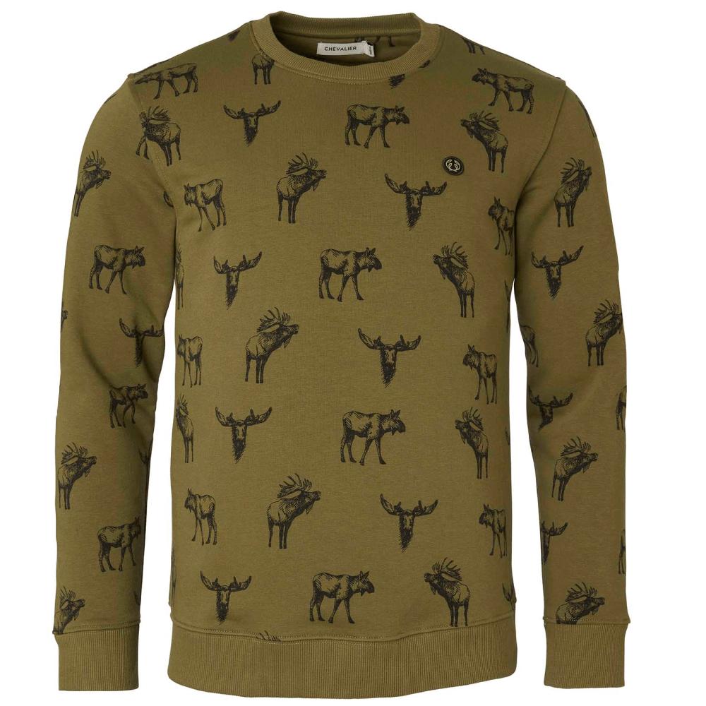 Moose Sweatshirt Men Forest Green Moose, view: 1