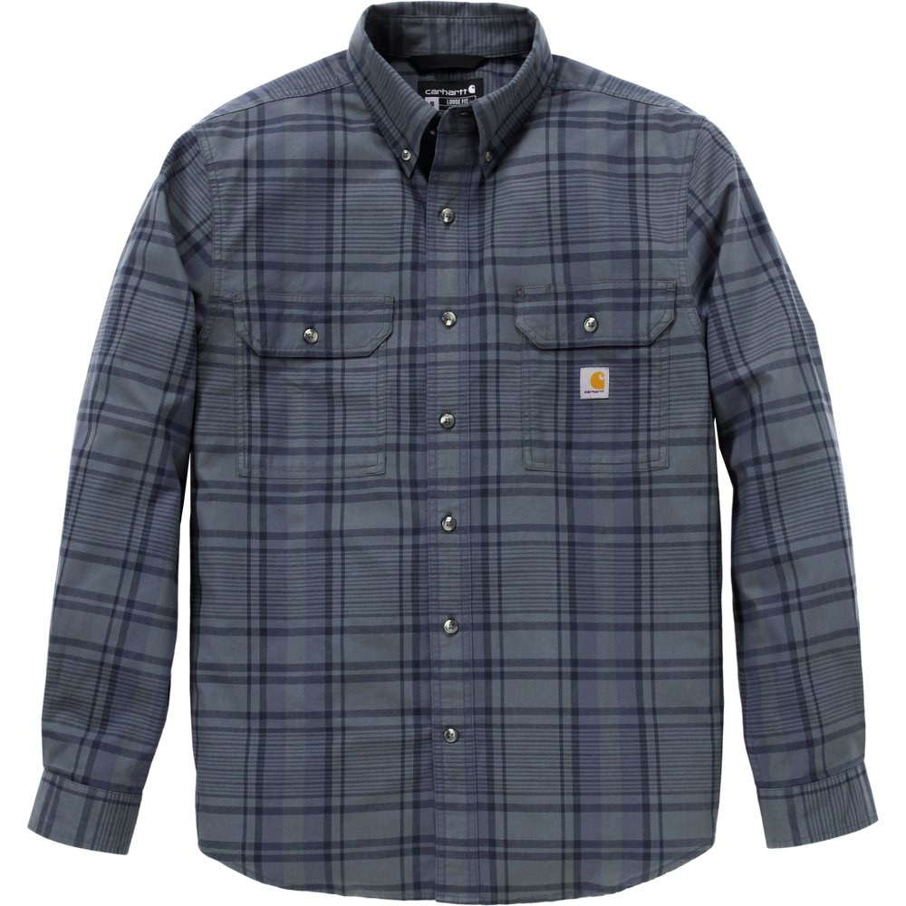 M's Fort Loose LS Plaid Shirt Navy/Deep Smoke Blue, view: 1