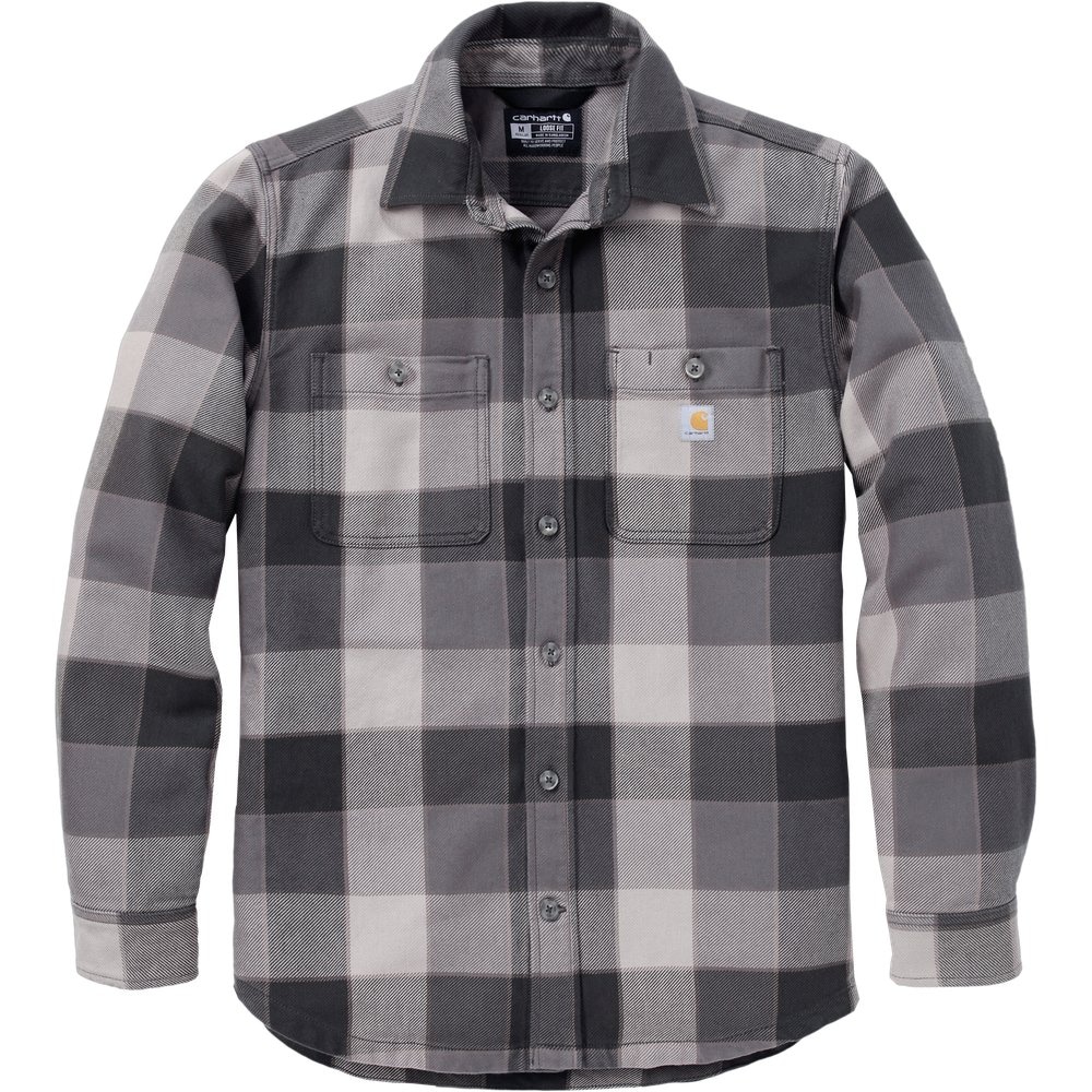 Everett Loose Ls Plaid Shirt Mud Gray, view: 1