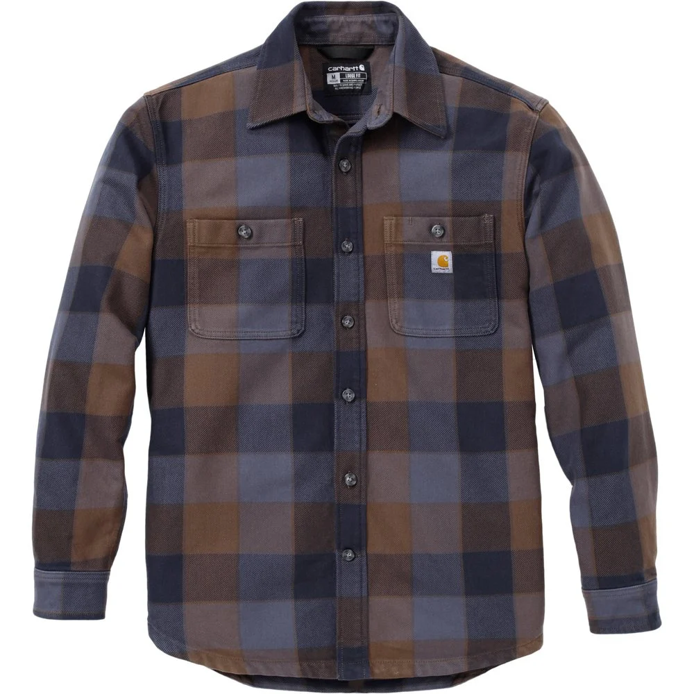 Everett Loose Ls Plaid Shirt Navy, view: 1