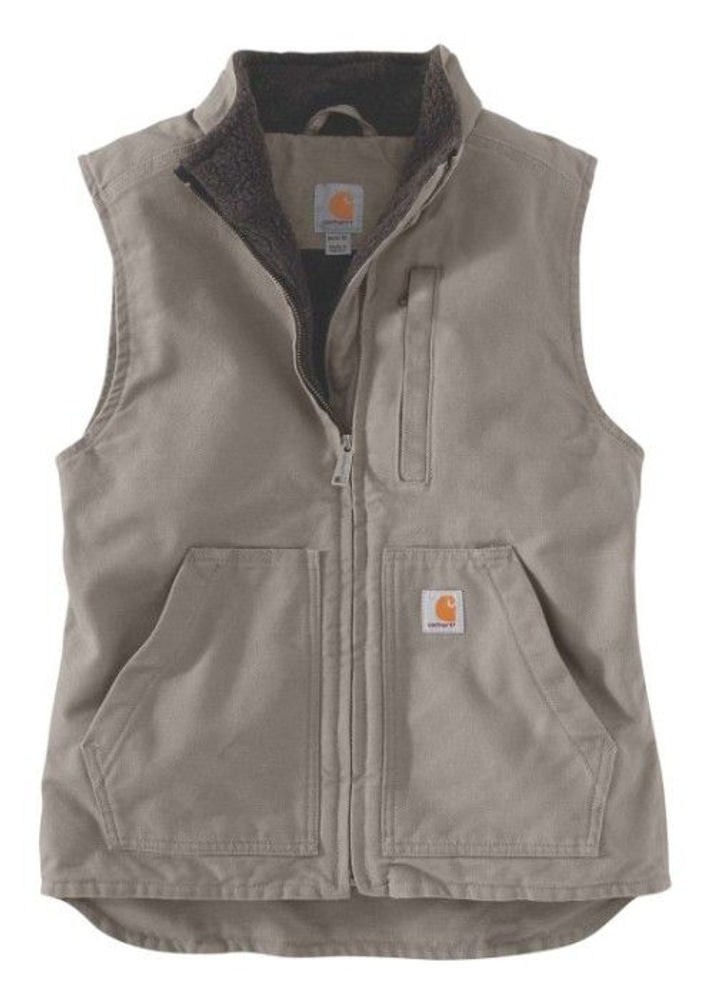 productImage: Carhartt W's Sherpa Lined Mock Neck Vest Taupe Grey