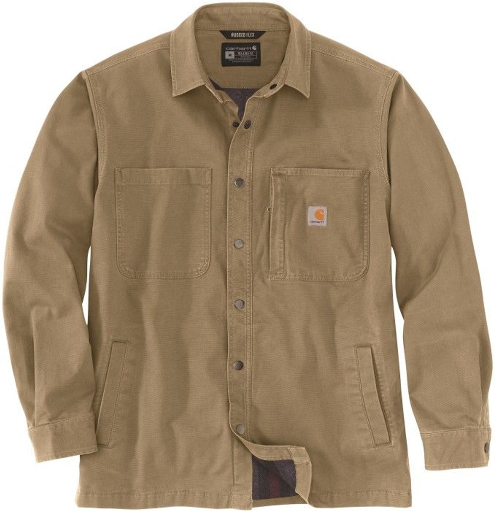 productImage: Carhartt M's Fleece Lined Snap Front Shirt Jacket Dark Khaki