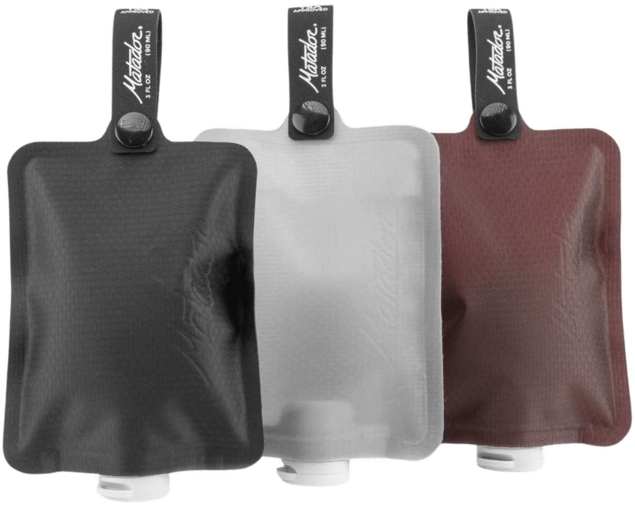 productImage: FlatPak Toiletry Bottle 3-Pack (Charcoal, White, Garnet)