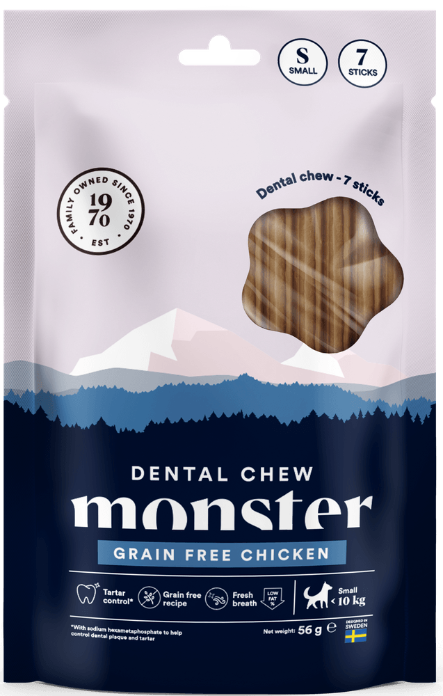 productImage: Dog Dental Chew GF Chicken S 7 st 56 g