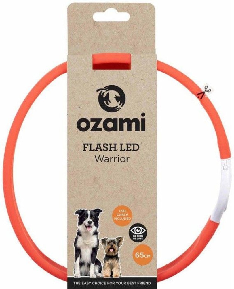 productImage: Halsband Flash Warrior Led Röd 65 cm