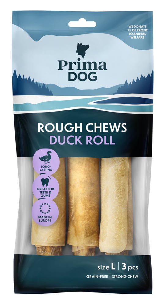 productImage: Rough Chews Tuggben med Anka L 17 cm 225 g