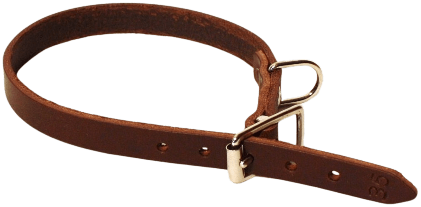 productImage: Halsband Läder Mörkbrun 22 mm x 55 cm