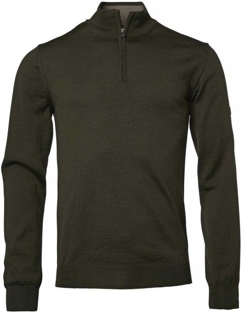 M's Aston Half Zip Merino Pullover Leather Brown, view: 1