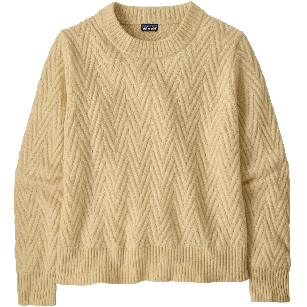 productImage: W's Recycled Wool-Blend Crewneck Sweater Chevron Cable: Dark Natural