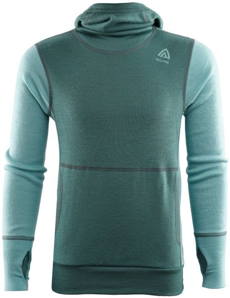 productImage: Aclima Kids WarmWool Hood Sweater North Atlantic / Reef Waters