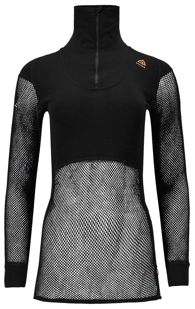 productImage: Aclima W's WoolNet Polo Shirt with Zip Jet Black