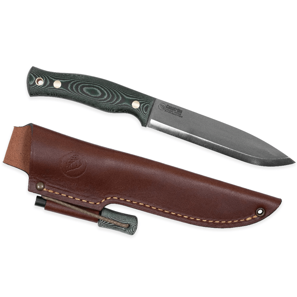 No.14 Swedish Forest Knife Grön Micarta med Eldstål, view: 1