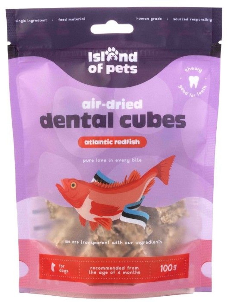productImage: Island of Pets Air-dried Atlantic Redfish Dental Cubes 100 g