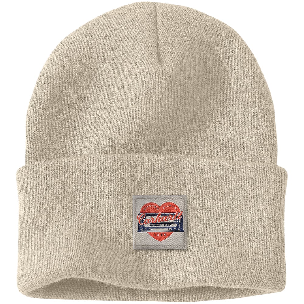 productImage: Carhartt W's Knit Heart Patch Beanie Oat Milk