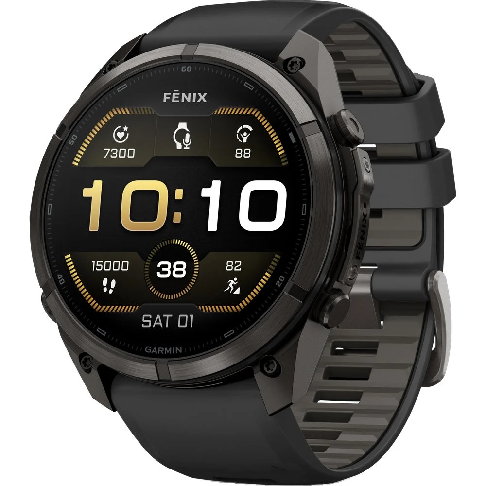 Fenix 9 Pro 51Mm Dlc Smartwatch Carbon Gray Dlc Titanium With Black/Pebble Gray Silicone Band, view: 1