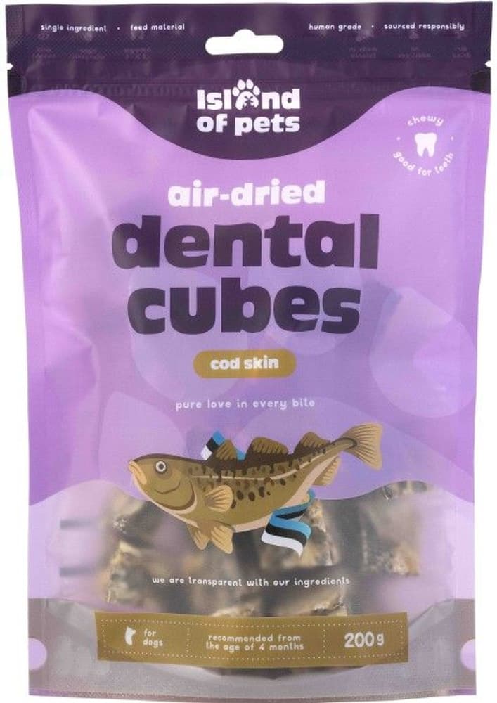 Jr Cod Skin Cubes Island of Pets Island of Pets Cod Skin Dental Cubes 200 g | Widforss