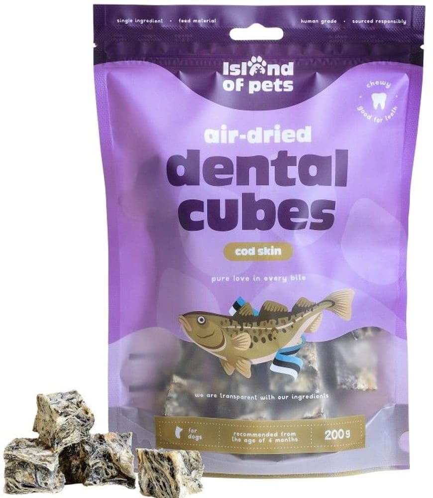 Jr Cod Skin Cubes Island of Pets Island of Pets Cod Skin Dental Cubes 200 g | Widforss
